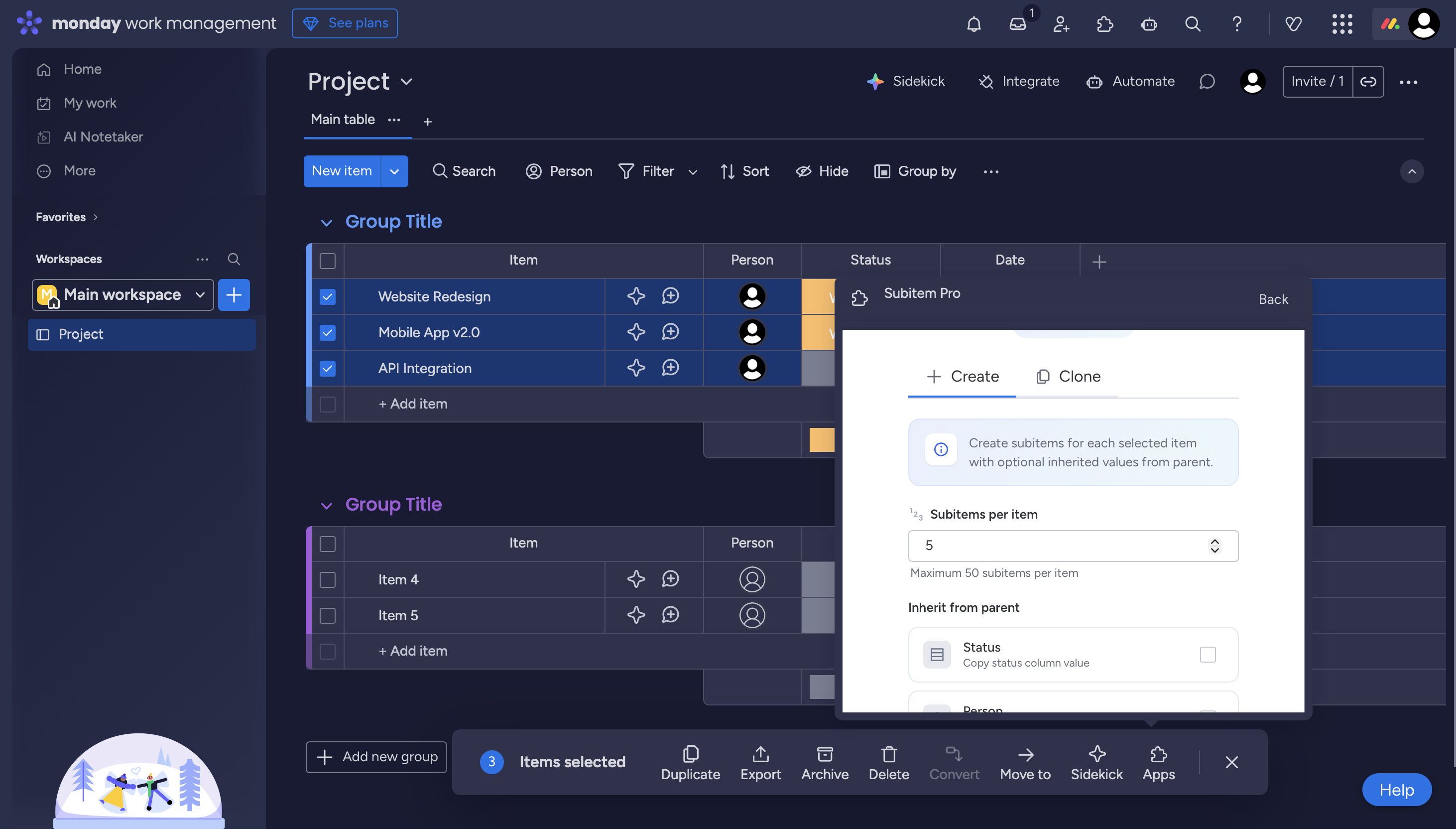 Create Subitems in Bulk