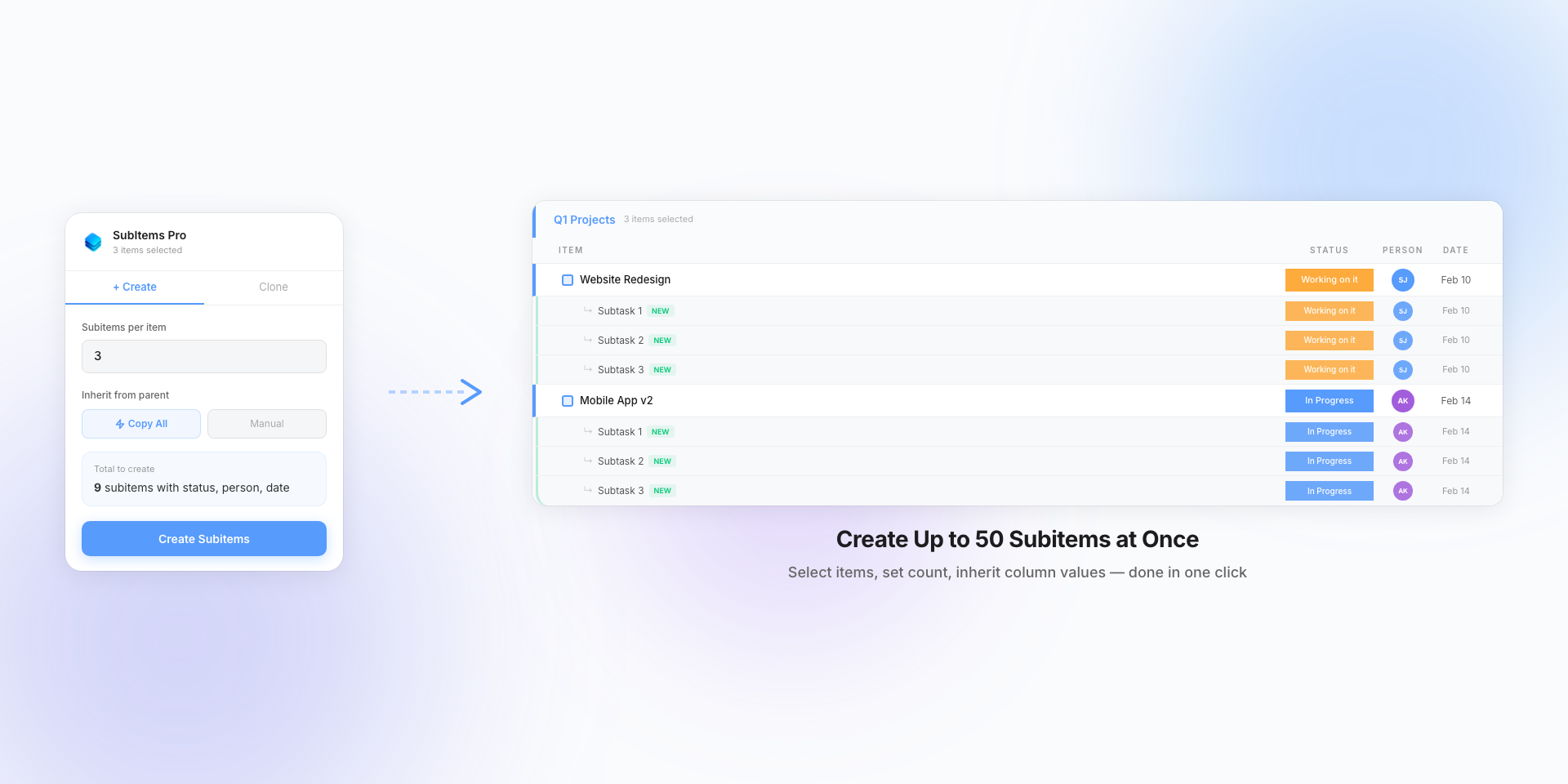 Create Subitems in Bulk